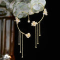 Marra - Clip-on Butterfly Tassel Earrings