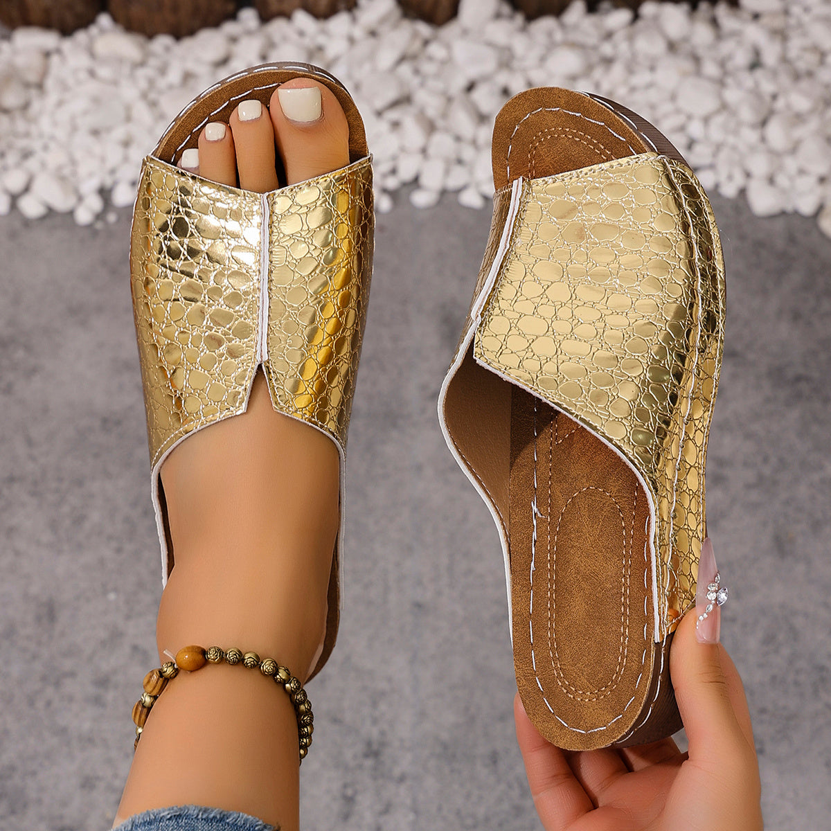 Rina - Cushioned Comfort Wedge Sandals
