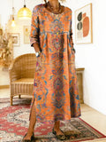 Enia - Printed Dress with Ethnic Patchwork