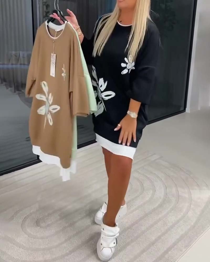 Charrie - Casual Cotton Knee-Length Dress