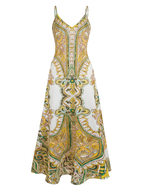 Caitlie - Boho Floral Print Sleeveless Dress
