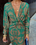 Sierra - Elegant Dress with Long Sleeves and Floral Print