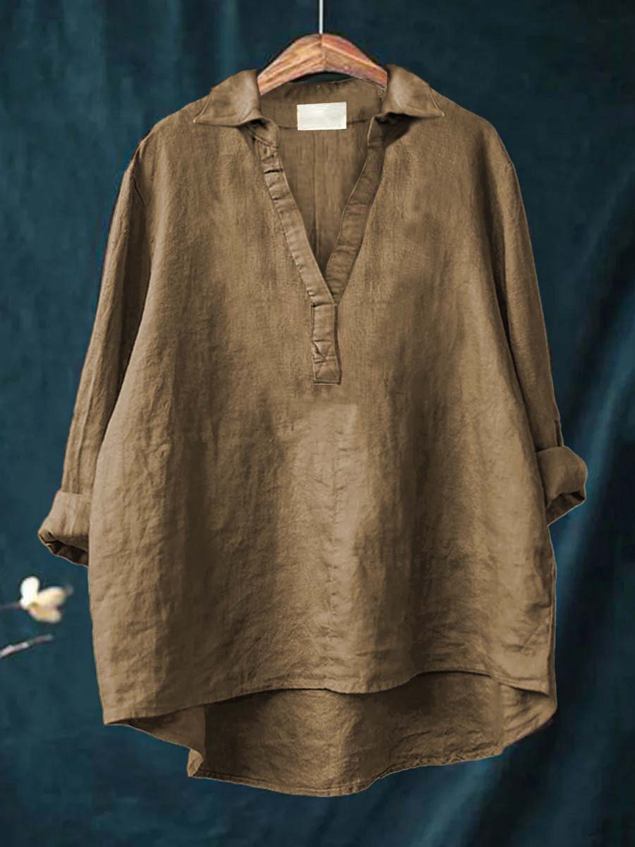 Charlotte - Elegant Linen Summer Blouse