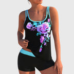 Flor – Floral Tankini with Shorts & Tummy-Flattening Effect