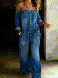 Sophy - Off Shoulder Long Sleeve Jumpsuit