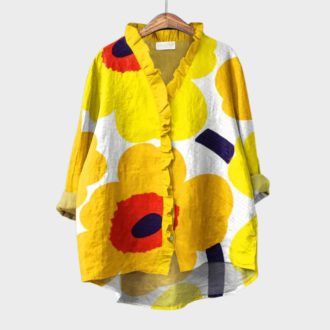 Elen - Elegant Linen Summer Blouse