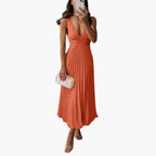Sophie - Pleated Neckline Dress