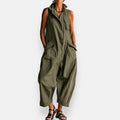 Brooke - Relaxed Sleeveless Utility Jumpsuit in Green