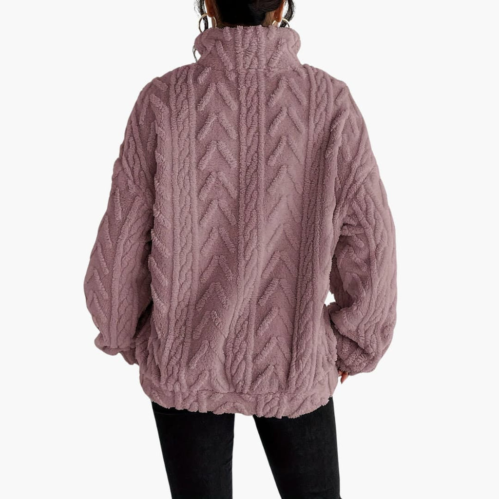 Evelyn | Luxe Cable-Knit Fleece Sweatshirt