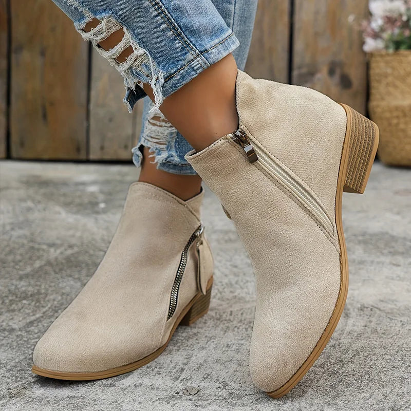 Azeya - Leather-Look Arch-Support Comfort Boots