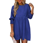 Luna - Casual Loose Fit Short Sleeve Mini Dress