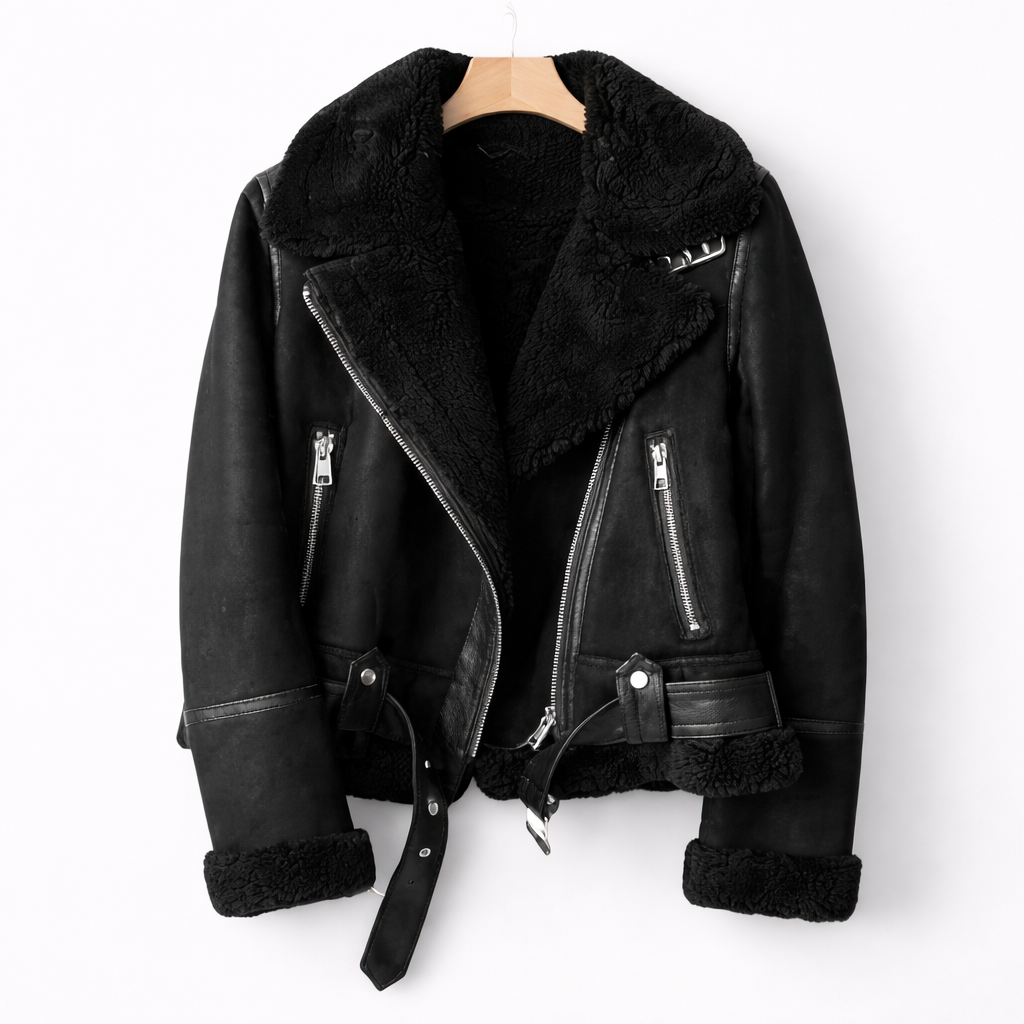 Aurelia - Sherpa-Lined Aviator Jacket