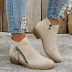 Azeya - Leather-Look Arch-Support Comfort Boots