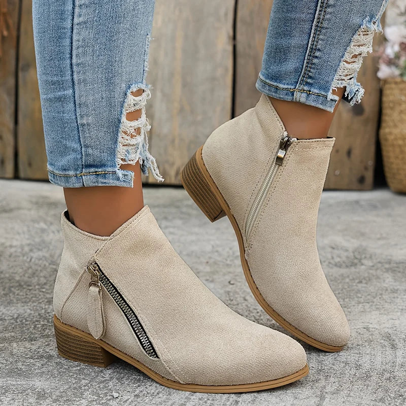 Azeya - Leather-Look Arch-Support Comfort Boots