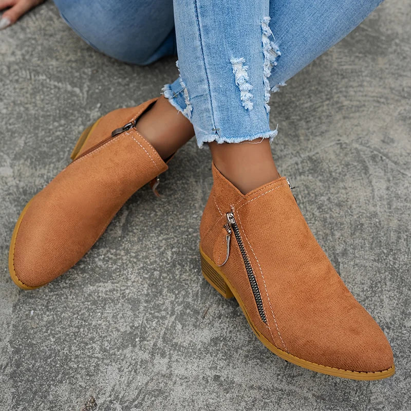 Azeya - Leather-Look Arch-Support Comfort Boots