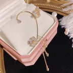 Marra - Clip-on Butterfly Tassel Earrings