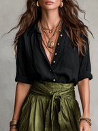 Iris - Elegant Boho Satin Skirt Set
