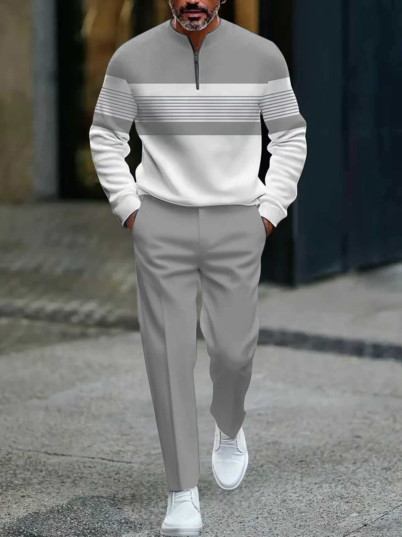Joey - Graphic Print Pullover and Pants Set
