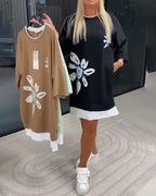 Charrie - Casual Cotton Knee-Length Dress