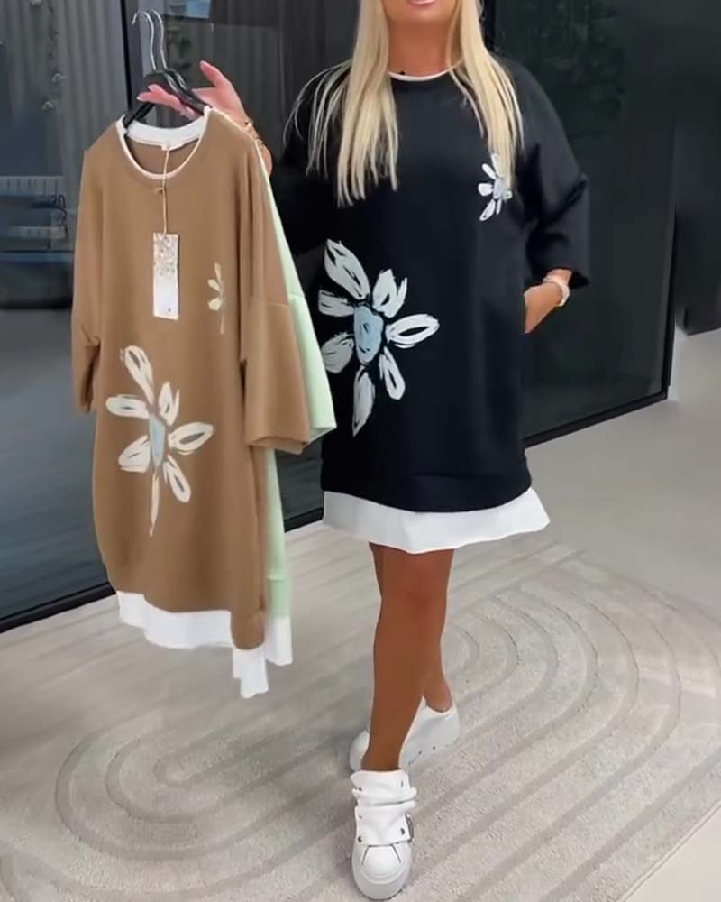 Charrie - Casual Cotton Knee-Length Dress