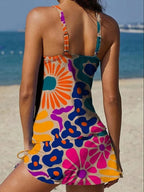 Bonnie – Floral Graphic Tankini with Shorts & Tummy-Flattening Effect