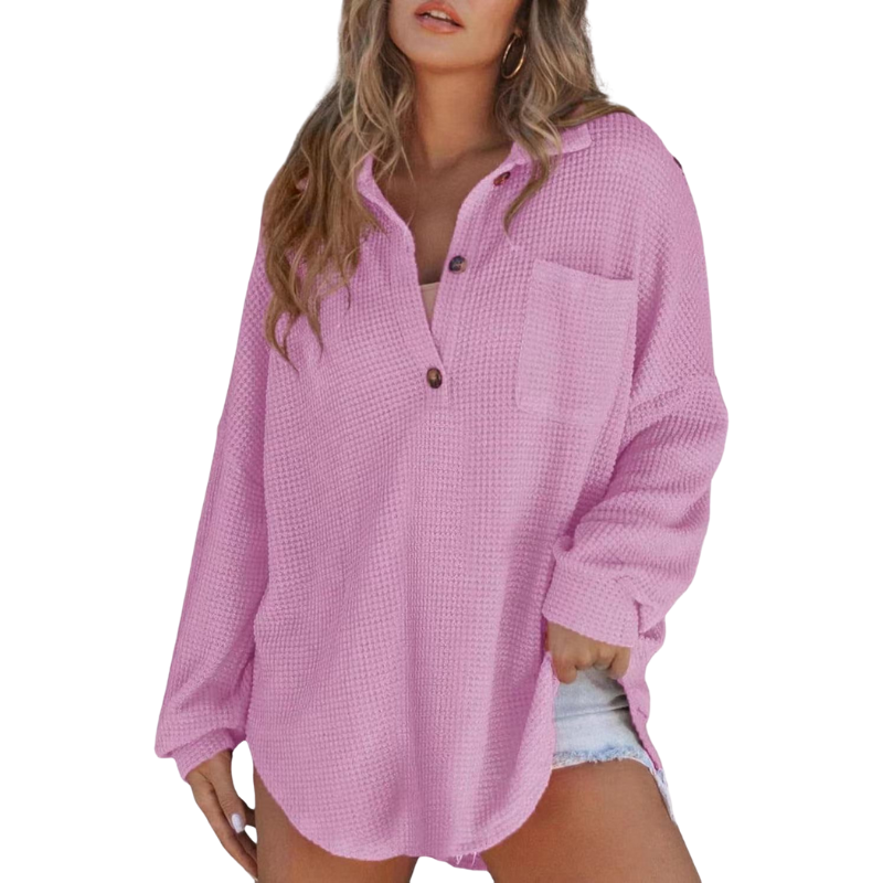 Saira - Casual Lightweight V-neck Tunic Blouse