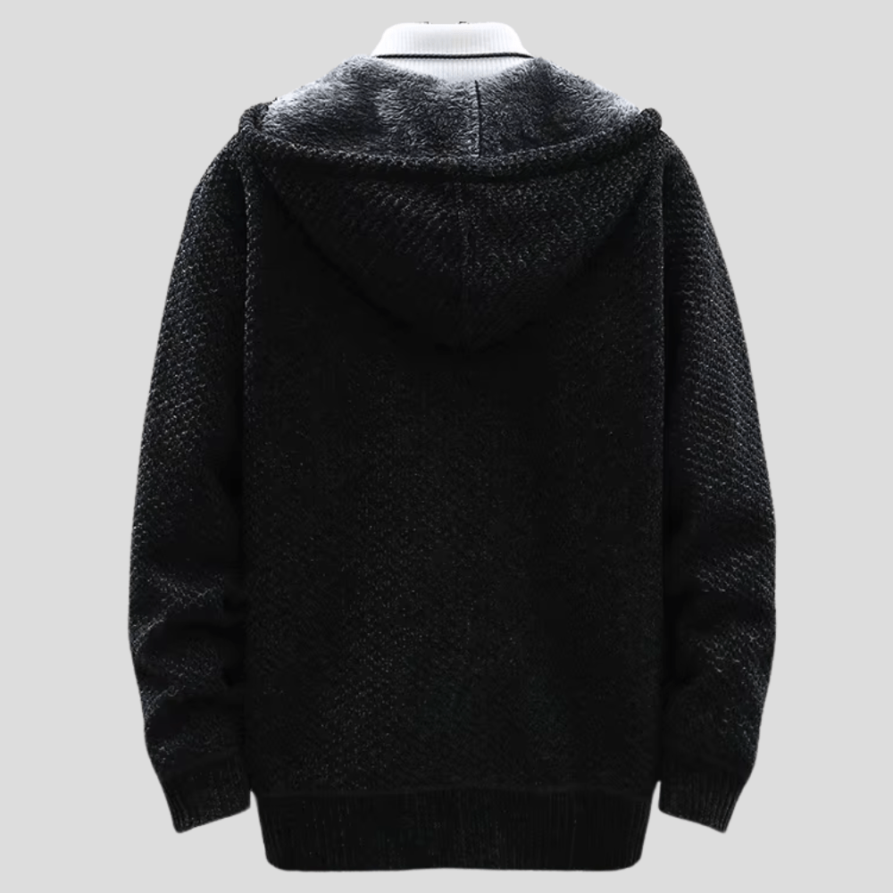Wilson – Knitted Zip Hoodie with Fleece Lining
