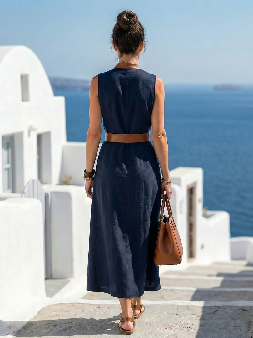 Miles - Contrast Line Midi Dress