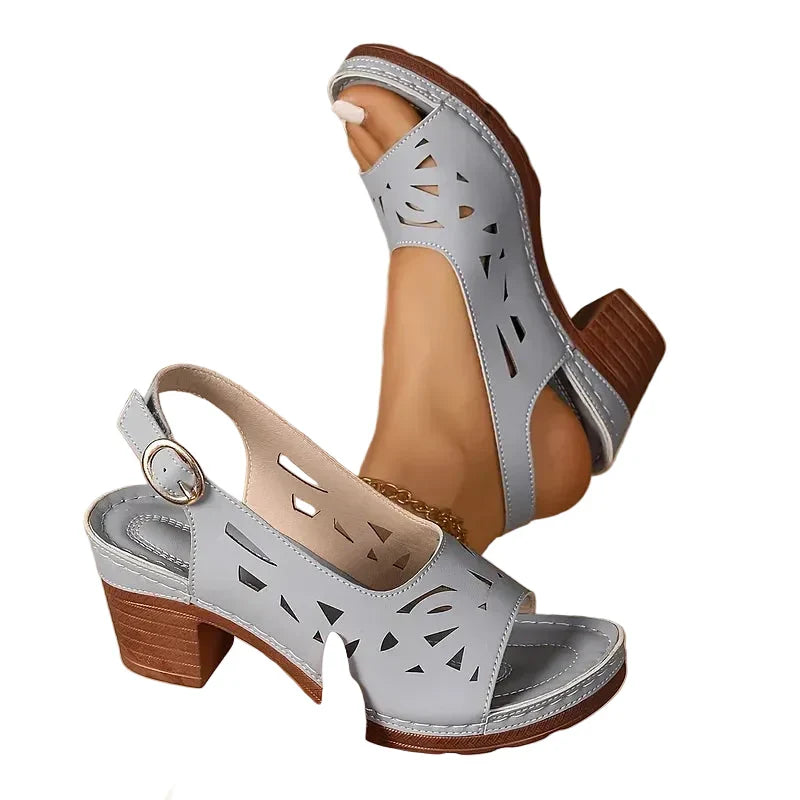 Crissy - Ankle Strap Sandals With Block Heel