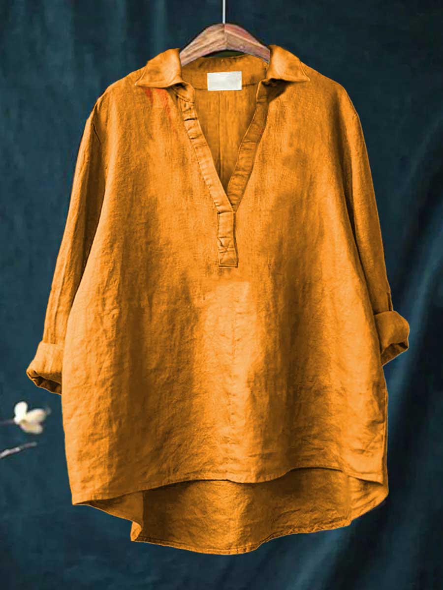 Charlotte - Elegant Linen Summer Blouse