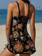 Bonnie – Floral Graphic Tankini with Shorts & Tummy-Flattening Effect
