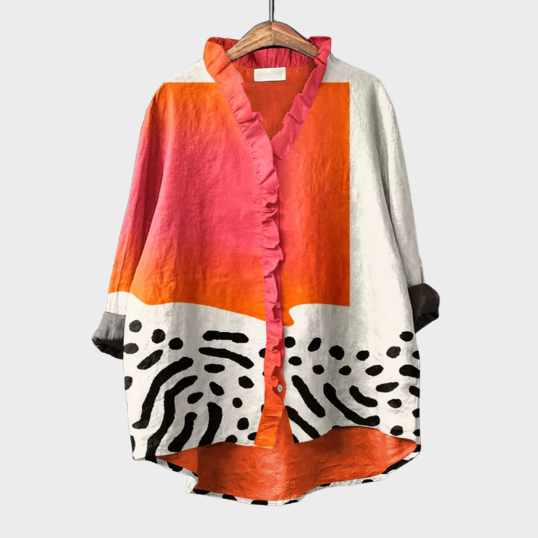 Linda - Elegant Linen Summer Blouse