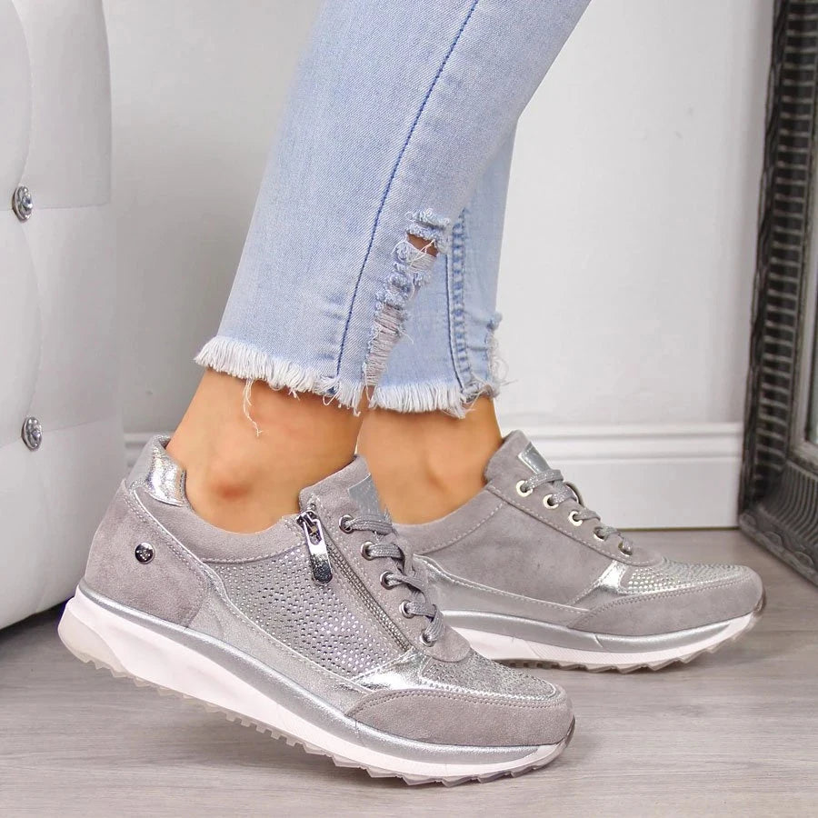 Herrie - Zip-Up Cushioned Comfort Sneakers