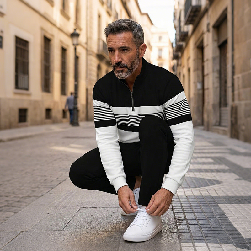 Joey - Graphic Print Pullover and Pants Set