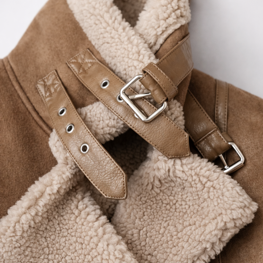 Aurelia - Sherpa-Lined Aviator Jacket
