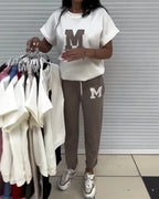 Caroline - Casual Printed T-Shirt and Pants Set