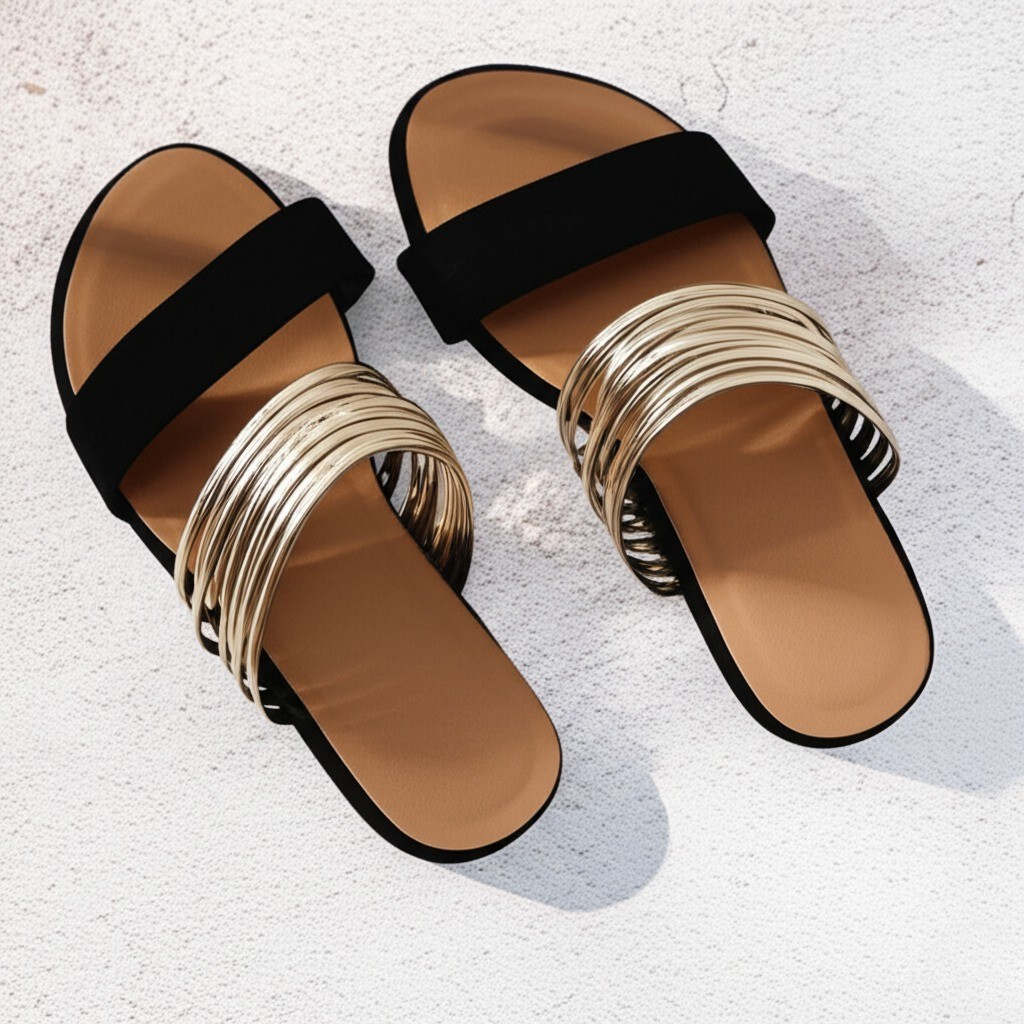 Maribel - Gold-Accented Desert Sandals