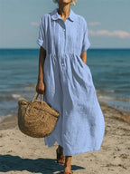 Wendy - Cotton Button Shirt Dress