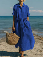 Wendy - Cotton Button Shirt Dress
