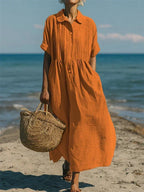 Wendy - Cotton Button Shirt Dress
