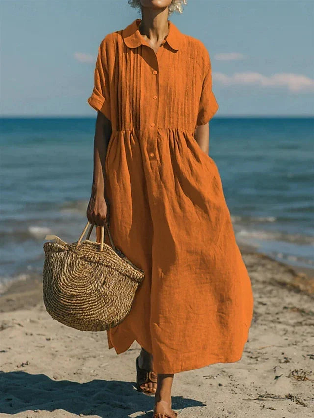 Wendy - Cotton Button Shirt Dress