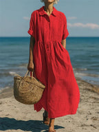Wendy - Cotton Button Shirt Dress
