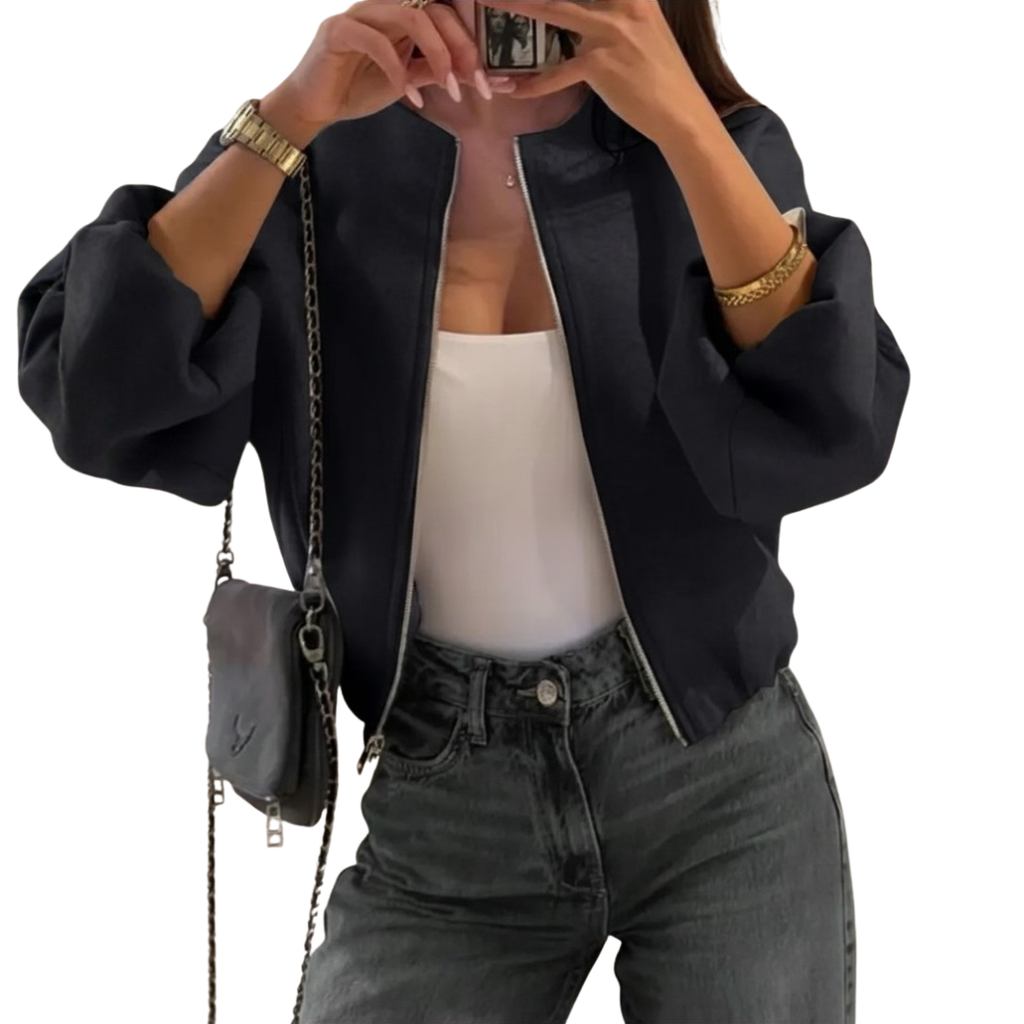Tania – Sporty Zip-Up Pilot Jacket Coat
