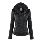 Cecille – Modern Leather Jacket with Hood