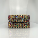 Lenny - Chic Chain Shoulder Bag with Colored Diamonds