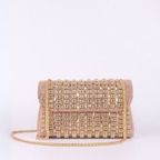 Lenny - Chic Chain Shoulder Bag with Colored Diamonds
