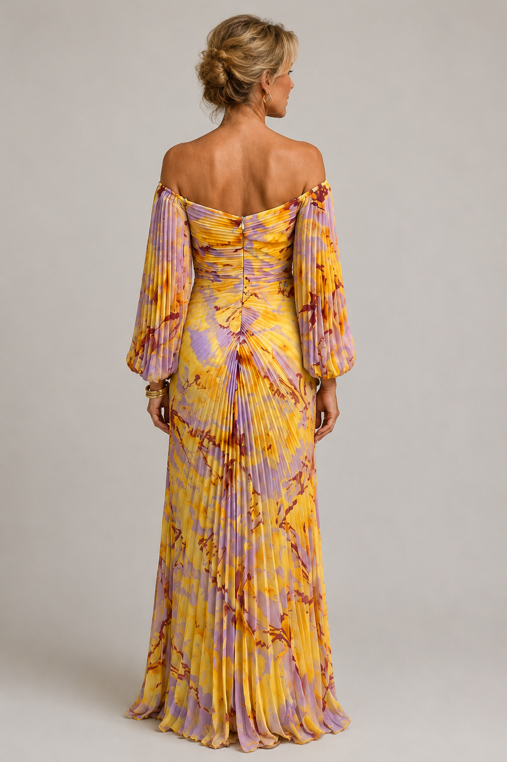 Back view of the Mariel floral maxi dress
