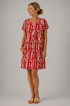 Back view of the Santorini printed A-line dress