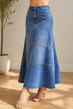 Janessa - Mid-Length Denim Skirt