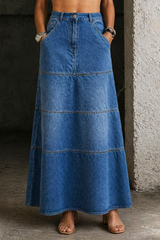 Janessa - Mid-Length Denim Skirt